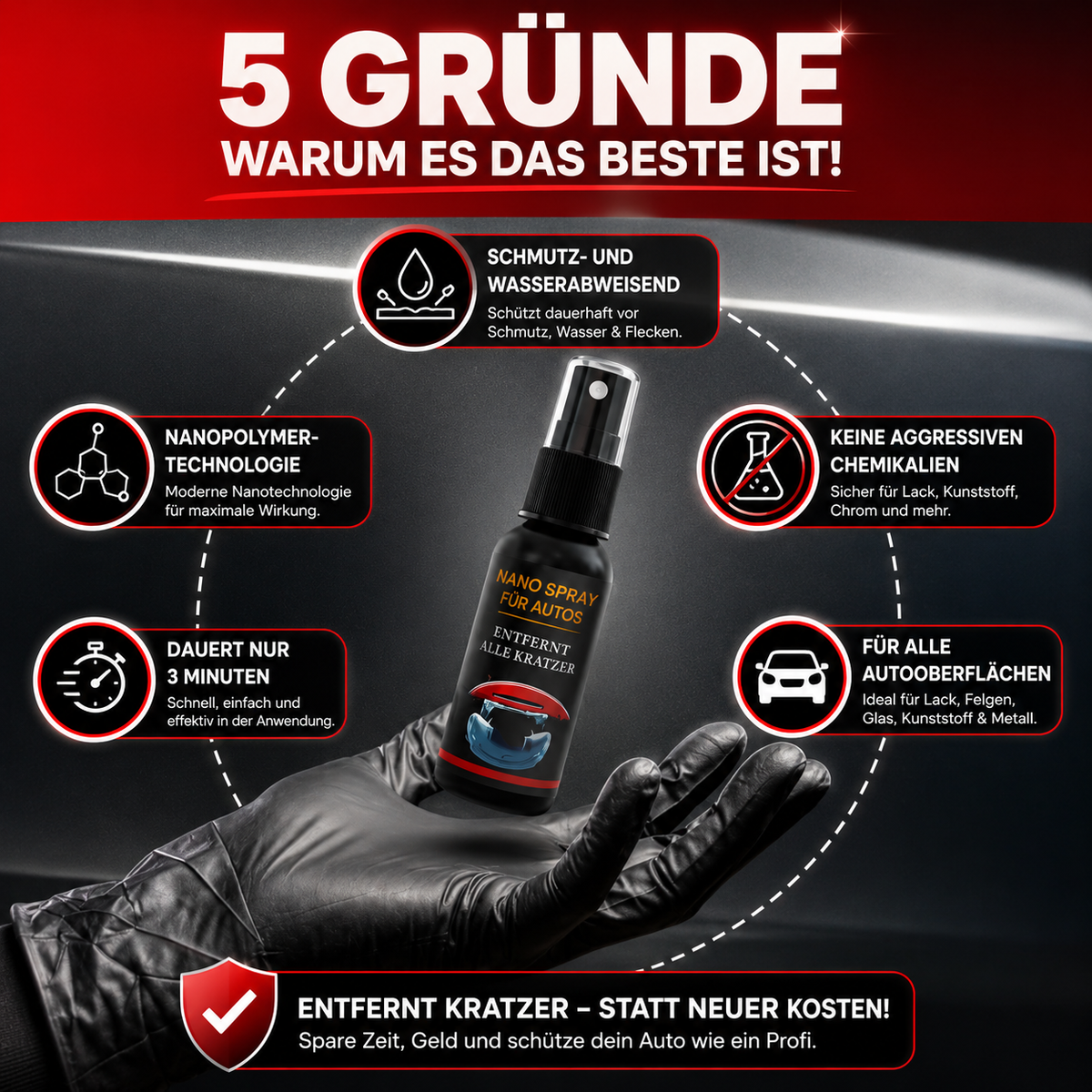 Kratzer entfernen mit NanoSpray™ — ohne Werkstatt, ohne 480 €