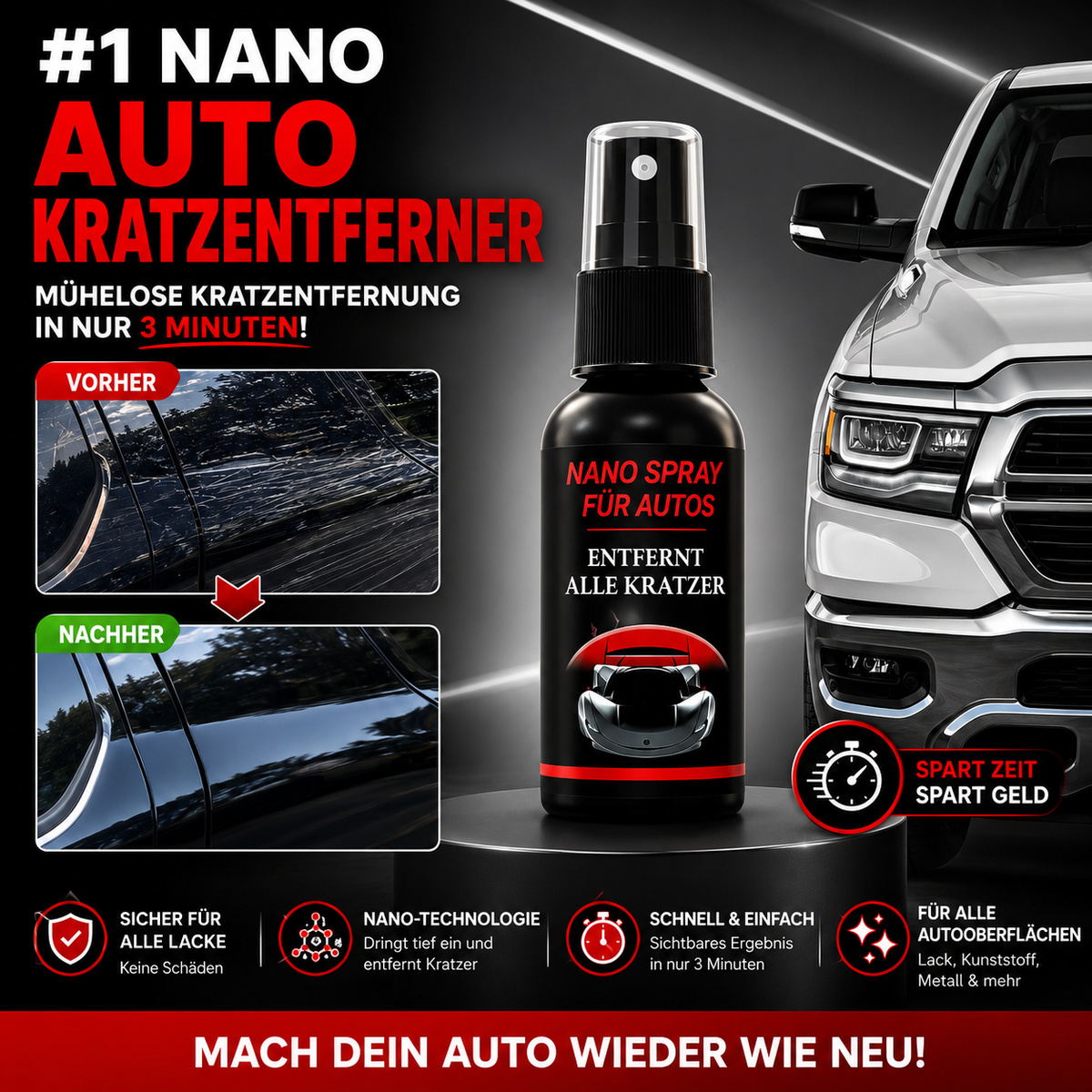 Kratzer entfernen mit NanoSpray™ — ohne Werkstatt, ohne 480 €